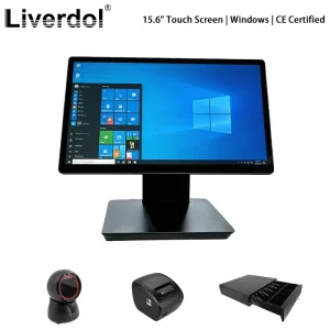 New 15.6 Inch Windows All in One POS System Touch Screen Cash Register Machine for Supermarket Retail Store With CE DOC