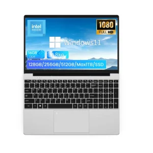 New Business Laptop Slim Design High Performance Intel N95 Quad Core 1.7GHz 16GB DDR4 RAM 512GB SSD IPS Screen English Windows