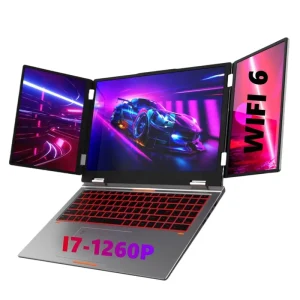 New Design 16 Inch Dual 10.5 Inch Lcd Gaming Three Triple Extended Screen Notebook Intel I5 12450H 12th Gen WIFI 6 RJ45 Laptop