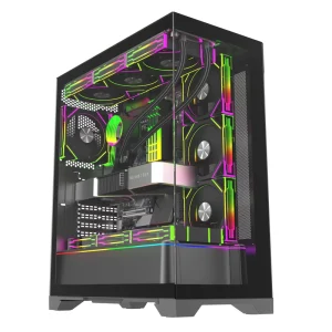 New Design E ATX RGB Gaming Desktop Panoramic Tempered Glass Computer Case & Tower Tempered Glass Full Towers