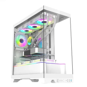 New Design E ATX RGB Gaming Desktop Panoramic Tempered Glass Computer Case & Tower Tempered Glass Full Towers