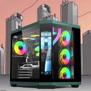 New Design Full Tower ATX Gaming Computer Cases & Towers CPU Cabinet Wholesales Fish Tank Pc Case With Screen