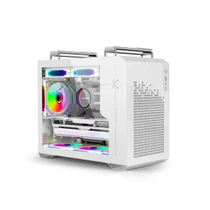New Design Gaming Computer Cases Towers Desktop Case Gaming PC Casing Glass MATX Aluminium White Pc Case