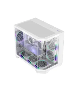 New Design MATX Gaming PC Case 3-Sided Tempered Glass Fish Tank Chassis