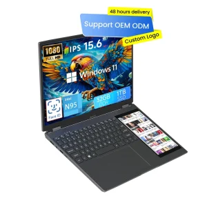 New Factory Intel 15.6″ 7″ Dual Touch Screen English Keyboard Business Laptop Windows 11 IPS Display High Performance