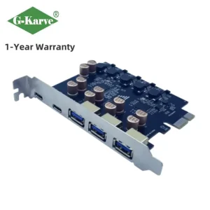New G karve USB A Expansion Card for Desktop Converting Type C USB 3.0 PCI E No Power Supply Required Supporting 12A Current