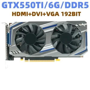New GTX 550 Ti 6GB GDDR5 Fan Cooled Discrete Gaming Graphics Card for Desktop PC