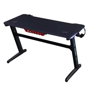 New Modern Rgb Gaming Desk Black Table Gaming Desk Light Computer Desks with Headphone Holder Cup
