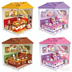 New OEM & ODM Mini House Assembly Micro Scene Store With Light DIY Blocks Educational Toys