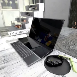 No Brand Dual Screen School Laptops 16+14 Inch Windows 11 Notebook PC Secondary Display SSD Intel Celeron Study Online Class