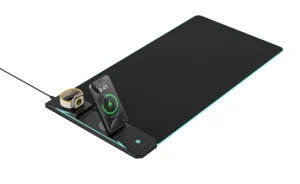 OEM 2 in 1 Wireless Charging Mouse Pad RGB Light Rubber Base Gaming Mat Factory Direct