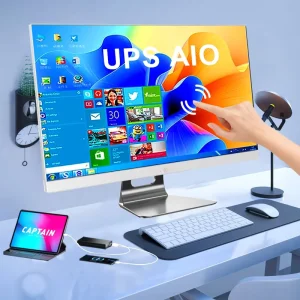 OEM 24″ All in One PC CPU I5 5200u 8G RAM 256G SSD 3.0MP Camera Touchscreen All in One Desktop Computers with UPS Battery