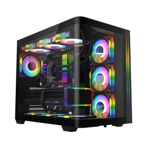 OEM ATX Gaming PC Case with Full Tempered Glass Support for 10 Fans