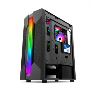 OEM Computer Case with Air Cooler and PSU, ATX Gaming PC Case
