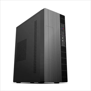 OEM Custom Logo Mid Tower Micro-ATX PC Case with Water Cooling System, Fan, and Power Supply Support