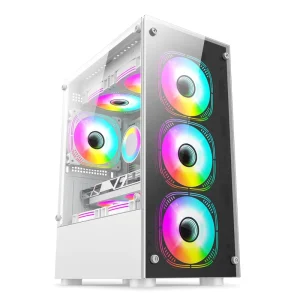 OEM Custom PC CPU Cabinet Mid Tower ATX Computer Case Plastic Acrylic Aluminum Alloy Fan MicroATX Side Panel Window 290MM Office