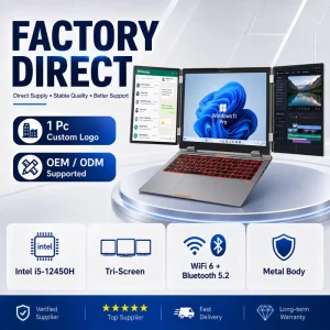 OEM Intel Core i5 12th Gen 16 Inch Dual 10.5 Inch Triple Extended Screen Business Laptop
