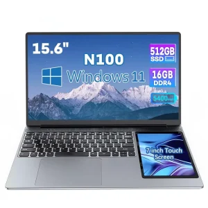 OEM Laptop I 9 I 7 Computer Oem 15.6Inch+7Inch Touch Dual Screen 16Gb Ram 1Tb Ssd Intel Processor N100 Business Office Laptop