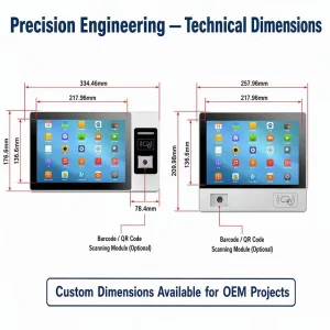 OEM NFC Manufacturing Face Recognition Workstation Machine Industrial PC Fanless Fin Industrial Panel Pc with RFID Barcode