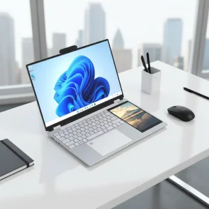 OEM Notebook Computer 15.6 Inch +7 Inch IPS Dual Screen Business Laptop Win 11 Operating DDR4 English Competitive Price