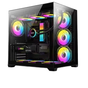 OEM ODM ATX Mid Tower Steel Desktop PC Case with Open Glass Design for Gaming and Office