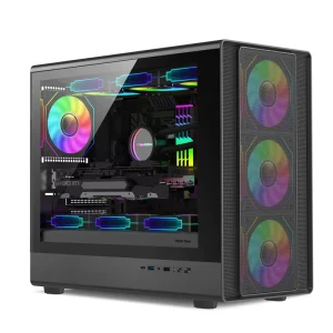 OEM ODM Custom MicroATX Mid Tower PC Gaming Computer Case with Tempered Glass Window