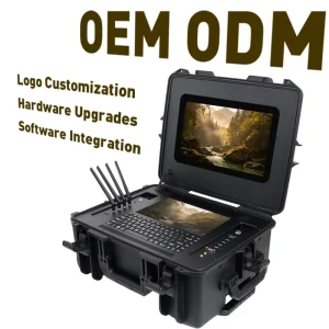 OEM ODM Dual Screen Portable Rugged Workstation Intel i7 12800H with Built In 5G Router