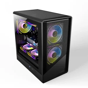 OEM ODM Micro ATX PC Gaming Case with Tempered Glass Mesh Panel
