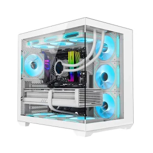 OEM White ATX/MATX/ITX Mid Tower PC Gaming Case with Tempered Glass Side Panel