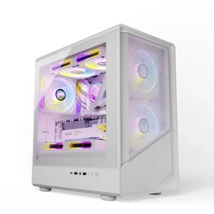 OEM White Micro ATX PC Gaming Case with Tempered Glass