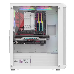 Odin Mid Tower Gaming PC Case for E-ATX, ATX, Micro-ATX, and ITX with Side Window and Mesh Panel