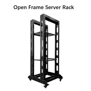 Open Frame 4-Post Floor-Standing Server Rack Network Cabinet SPCC Cold-Rolled Steel for Data Center Server Room