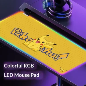Oversized RGB Cartoon Pikachu Animation Rubber Game Mouse Pad E Sports Colorful Luminous Office Desk Mat Glow Pad 001 Private