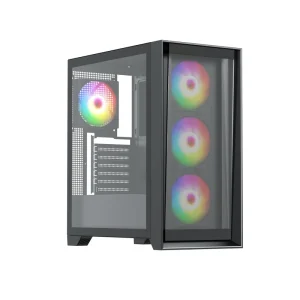 P Series Mid Tower Computer Case with Quick Release Design Tempered Glass and USB 3.0