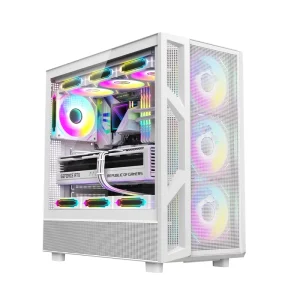P31 Plus Mesh E-ATX Mid Tower Gaming Computer Case with Side Panel Window