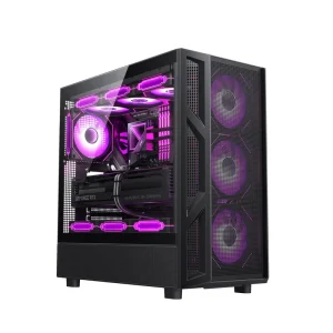 P31 Plus Mesh E-ATX Mid Tower Gaming Computer Case with Tempered Glass and Mesh Panels