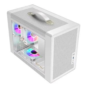 P60 Portable Full Tower Mini-ITX M-ATX PC Case with USB 3.0 Type-C Interface Aluminum Tempered Glass