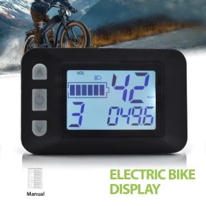 P9 Road Bike Accessories Electric Bike Display LCD Speedometer Waterproof IP65 Handlebar Mount ABS Material
