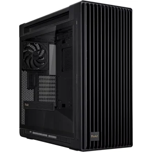 PA602 Black Steel ABS Plastic Wood Tempered Glass Micro-ATX Mid-Tower Computer Case
