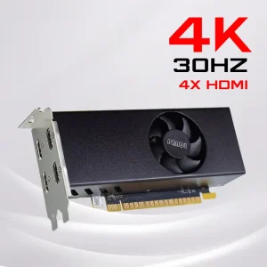 PANDL New Multi screen Connectivity 4xHDMI 4GB GDDR5 GeForce GT730 GPU 384 Cores Low Profile Graphics Card with Fan Cooler