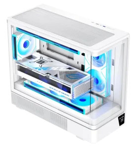 PC Case with Fans 360mm Water Cooling Support 460mm GPU Temperature Display Micro ATX Gaming Computer Case Desktop Tower