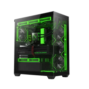 PC Case with Type-C Interface TG Glass Gaming Desktop Sea View Mid Tower Case