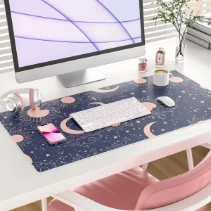 PC Customized Size One Sided Gaming PVC Leather Mouse Pad Ergonomic Design Water Resistant Chamois Leather Comfortable Stock