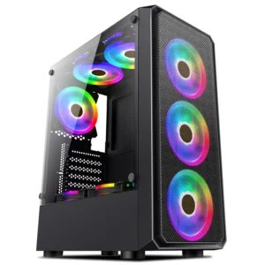 PC Gaming Computer Case Cabinet Tempered Glass Office Itx Open Frame Pc case with Screen