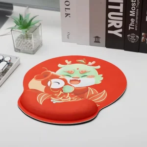PC Gaming Mouse Pad with Rubber Base, Wrist Rest, Memory Foam, and Ergonomic Design 250 x 230mm