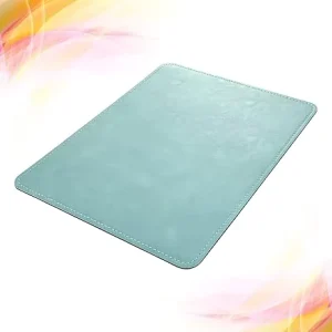 PU Leather Mousepad with Sewn Edges Microfiber Base Non Slip Waterproof Custom Color Wrist Rest Cartoon Stock Table Mat Desk Mat