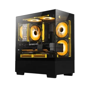 Panoramic View Tempered Glass Front Side Panel Gamer Model BTX Computer Gaming Case Mid Tower PC Game Chassis Steel