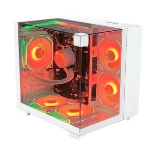 Pcooling M Atx Pc Case With Tempered Glass Gaming Case Desktop White Cabinet Pc Tower Computer Casing