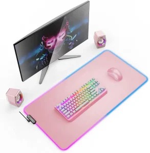 Pink Blank White Custom Natural Best Heated Stock Rubber Gaming RGB LED Print Mouse Pad 900x400mm RoHS Certified