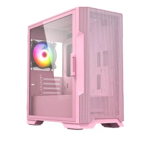 Pink Micro Tower ATX HD USB 3.0 Computer Case Tempered Glass Micro-ATX